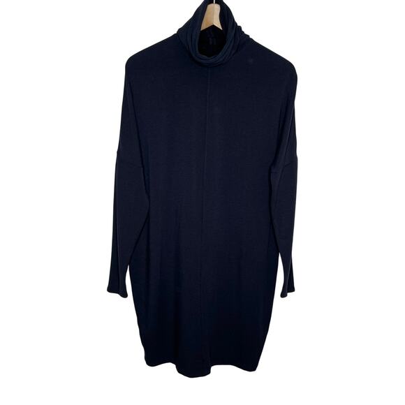 Kit And Ace Womens Doublestacked Turtleneck Sweater Dress 6 Navy Long Sleeve - Picture 3 of 11